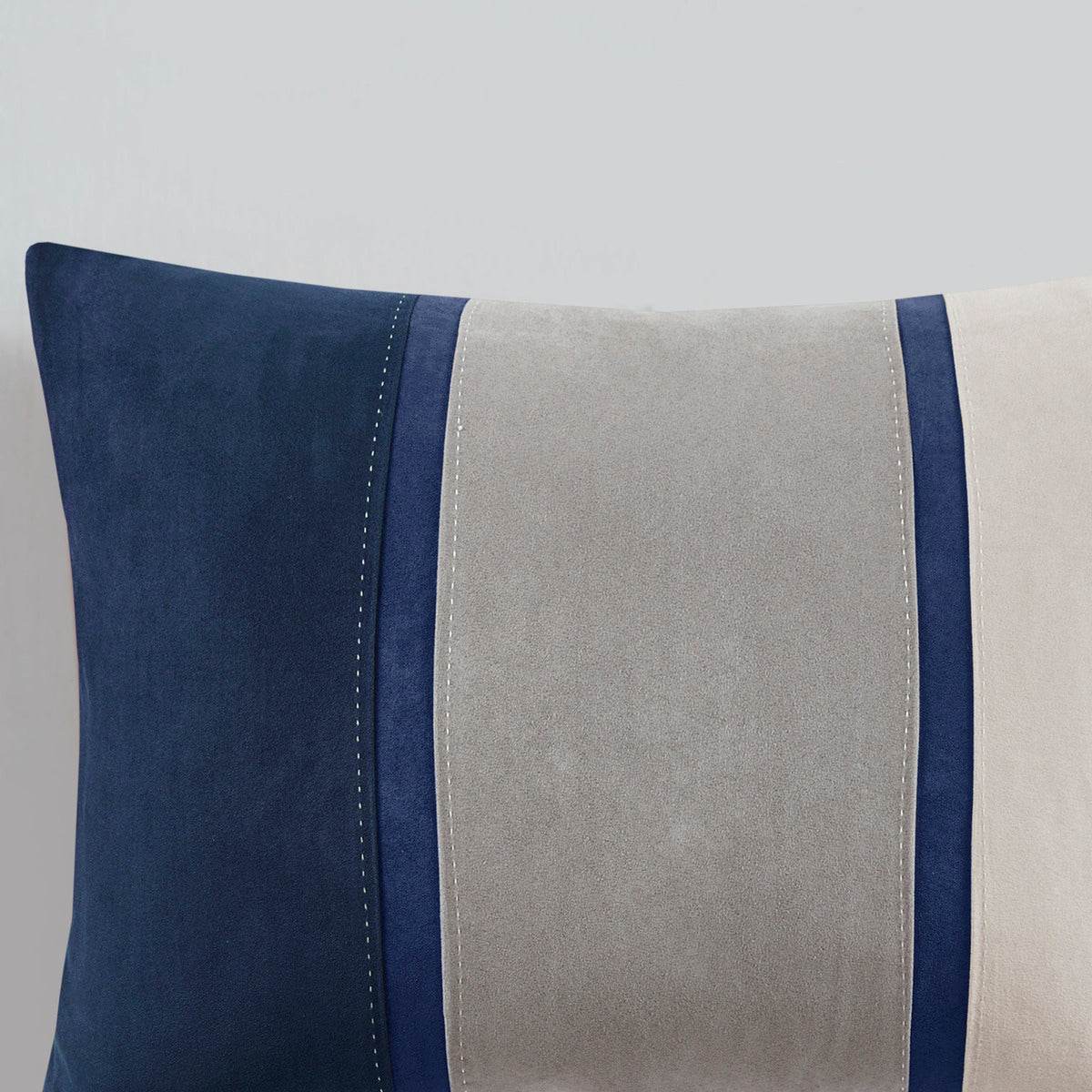 MLNshops 7 piece bedding set king size - Navy Gray Comforter