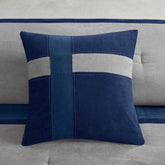 MLNshops 7 piece bedding set king size - Navy Gray Comforter