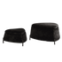 MLNshops plush black faux fur storage ottoman set 2pc Default