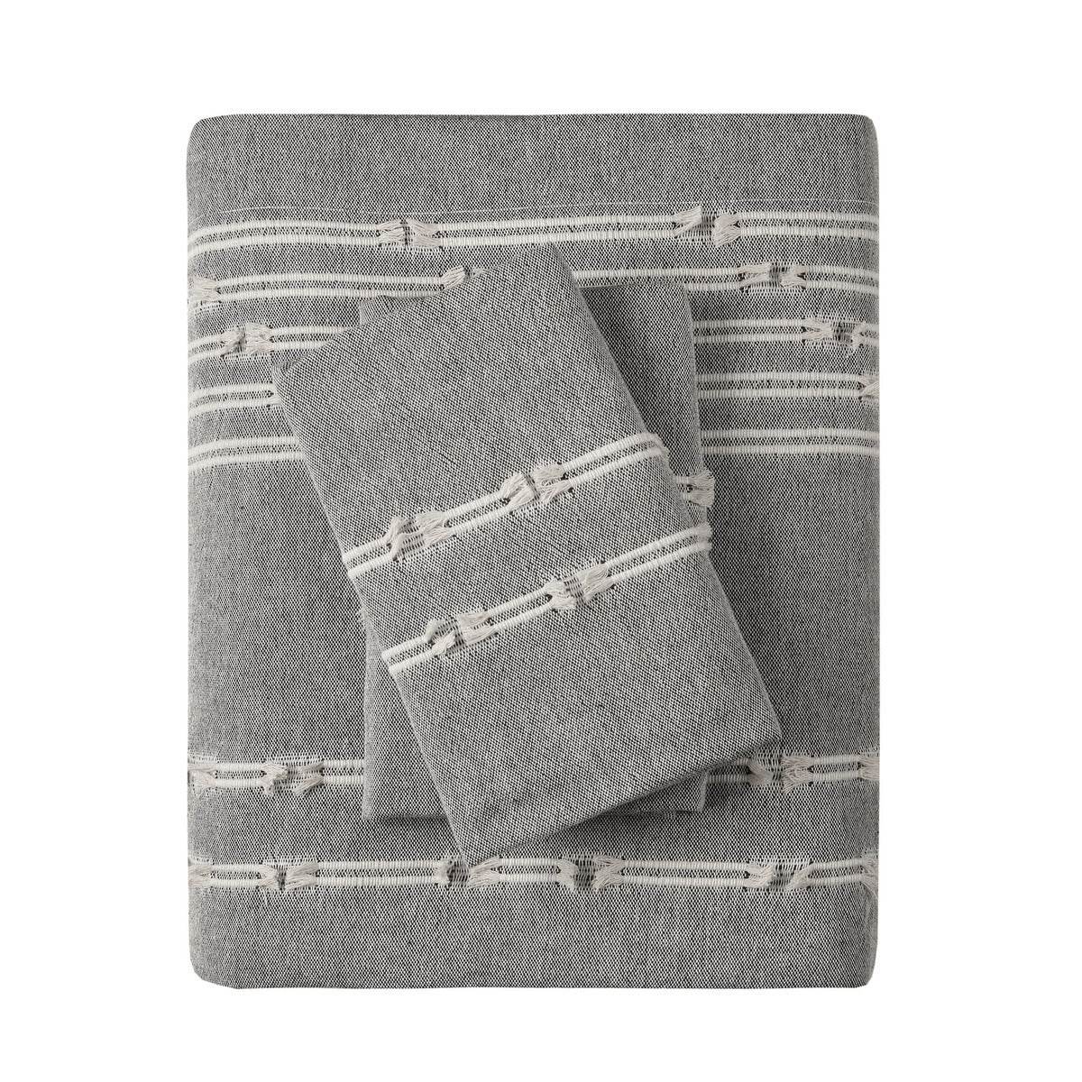 MLNshops cotton jacquard duvet cover set - Cozy Gray