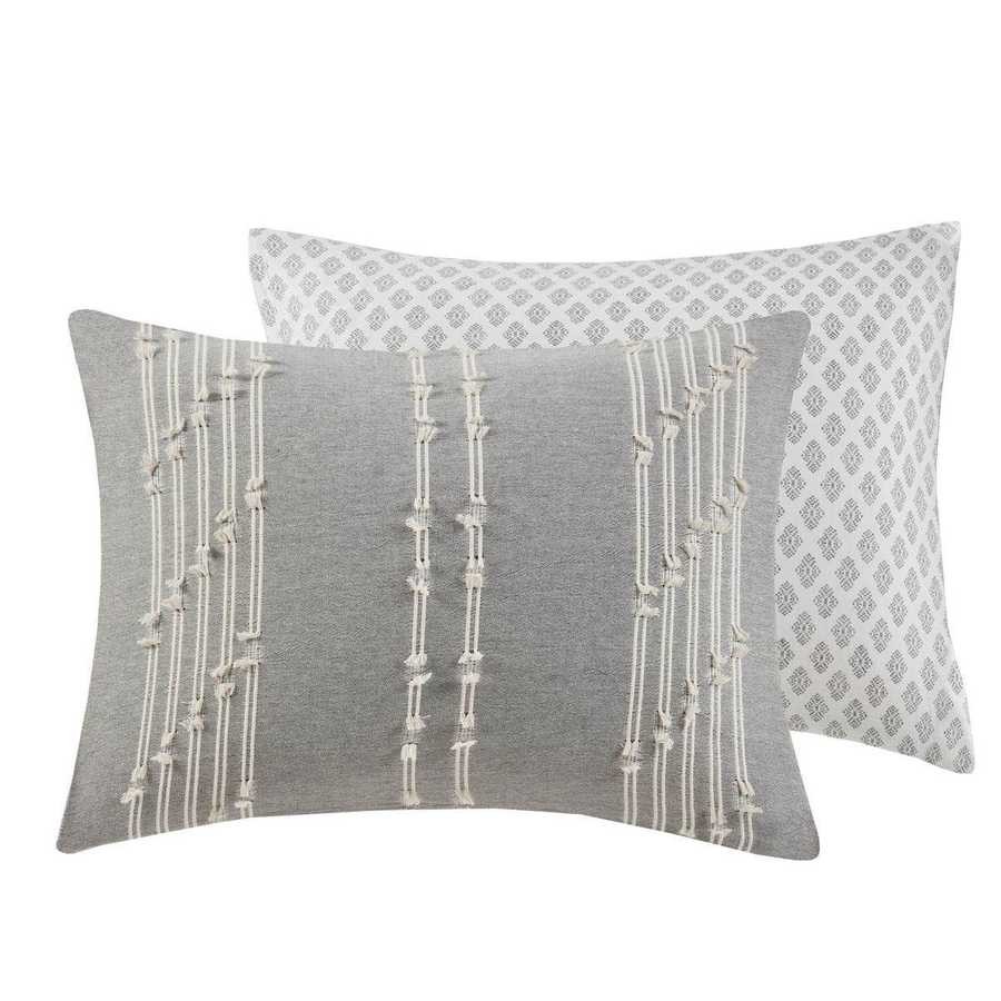 MLNshops cotton jacquard duvet cover set - Cozy Gray