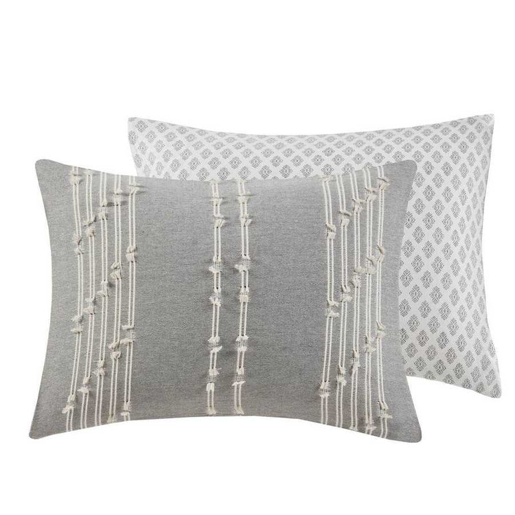MLNshops cotton jacquard duvet cover set - Cozy Gray