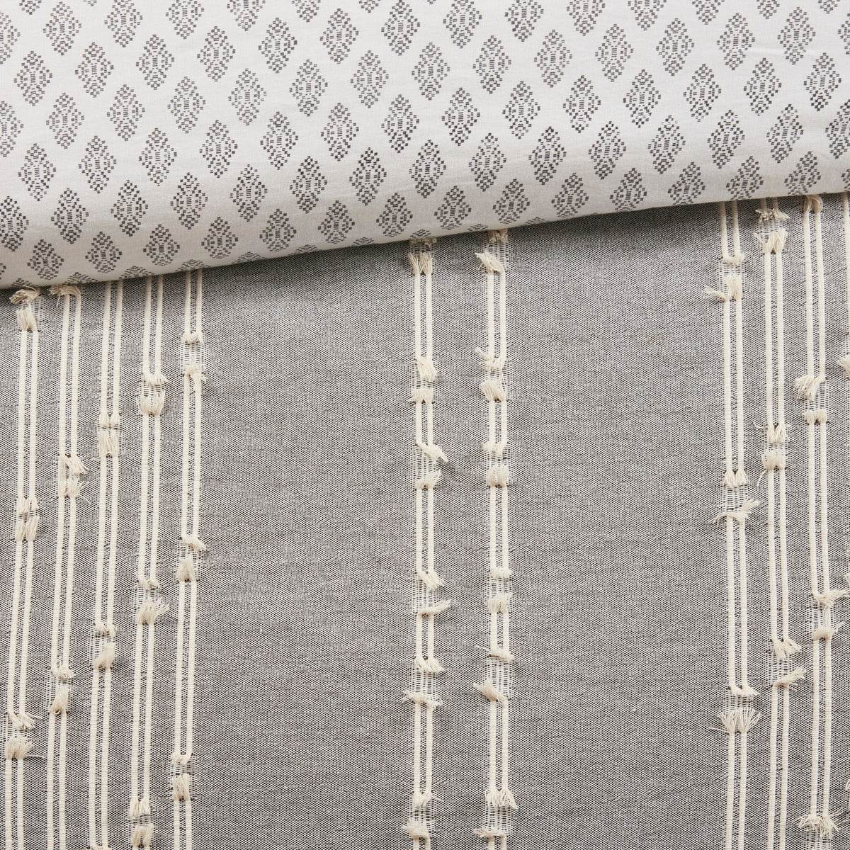 MLNshops cotton jacquard duvet cover set - Cozy Gray