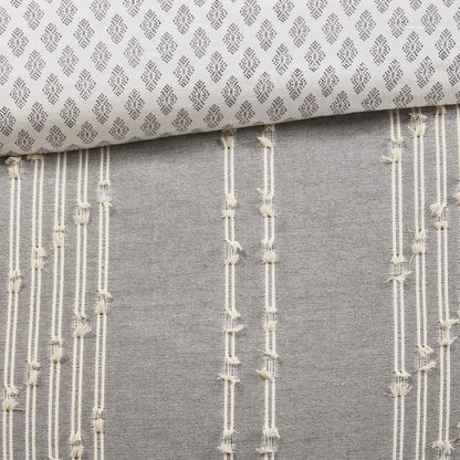 MLNshops cotton jacquard duvet cover set - Cozy Gray
