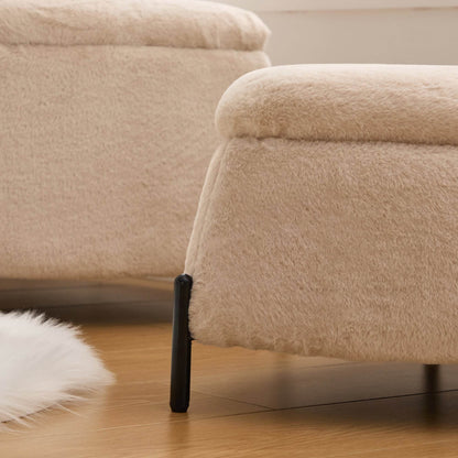 MLNshops faux fur storage ottoman set - 2pc, Hidden Storage