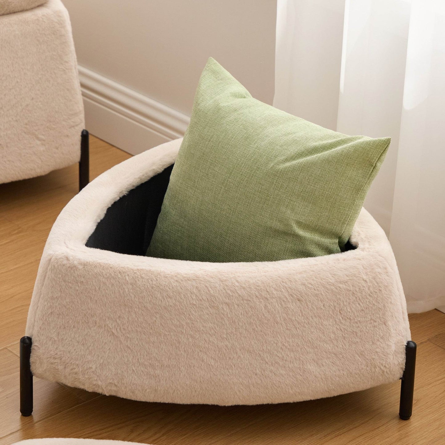MLNshops faux fur storage ottoman set - 2pc, Hidden Storage
