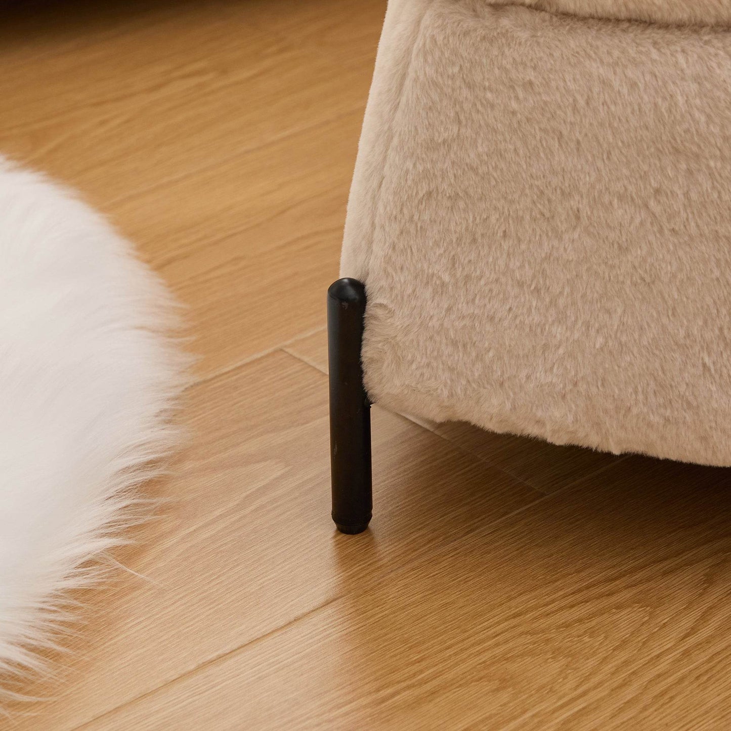 MLNshops faux fur storage ottoman set - 2pc, Hidden Storage