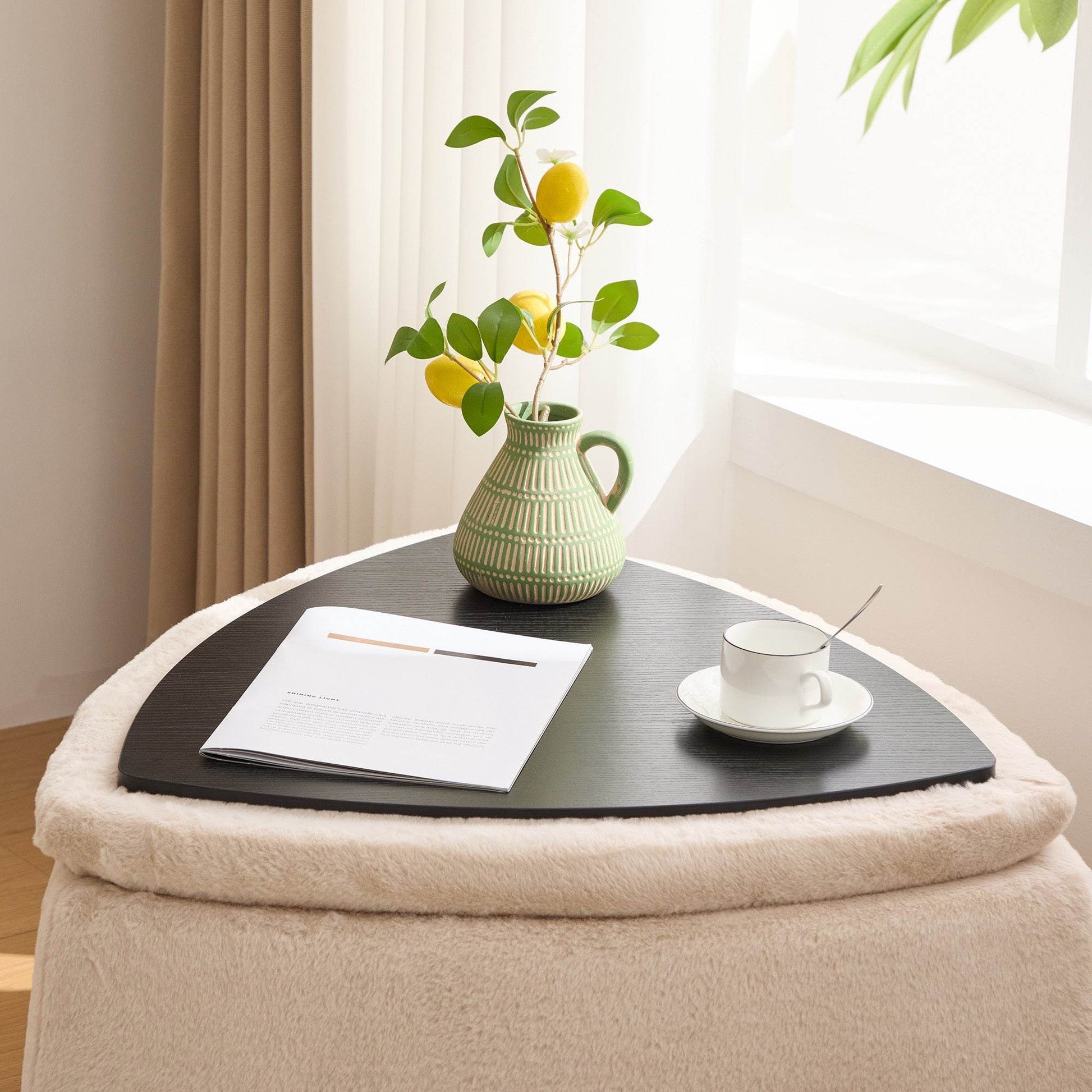 MLNshops faux fur storage ottoman set - 2pc, Hidden Storage