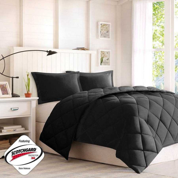 MLNshops full queen black comforter set - Quilted Microfiber