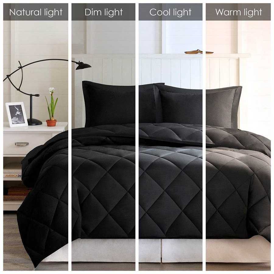 MLNshops full queen black comforter set - Quilted Microfiber