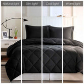 MLNshops full queen black comforter set - Quilted Microfiber