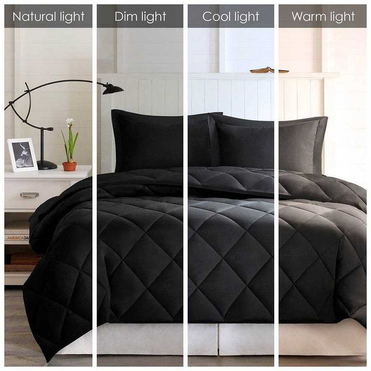 MLNshops full queen black comforter set - Quilted Microfiber