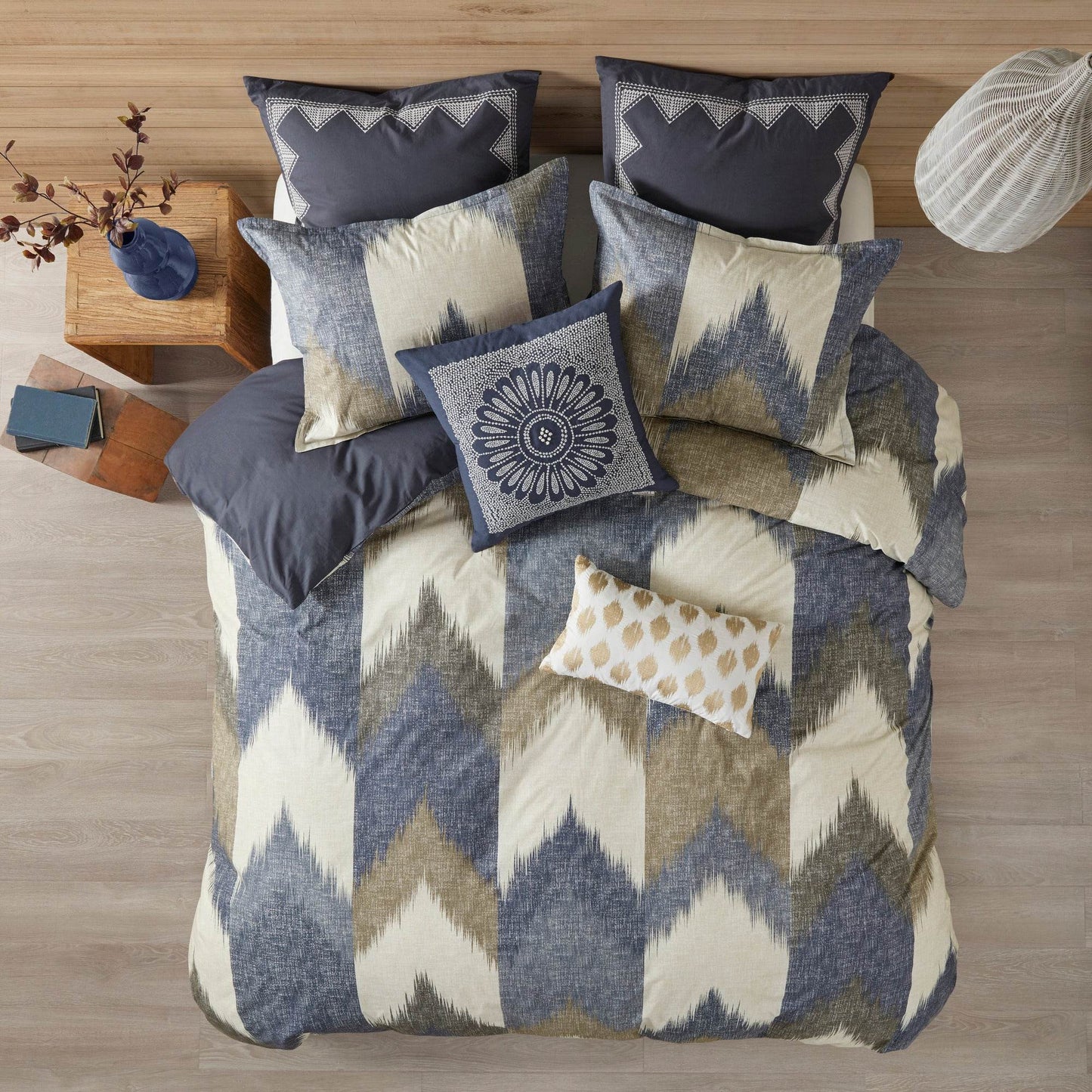 MLNshops Reversible Geometric Full Queen duvet cover set