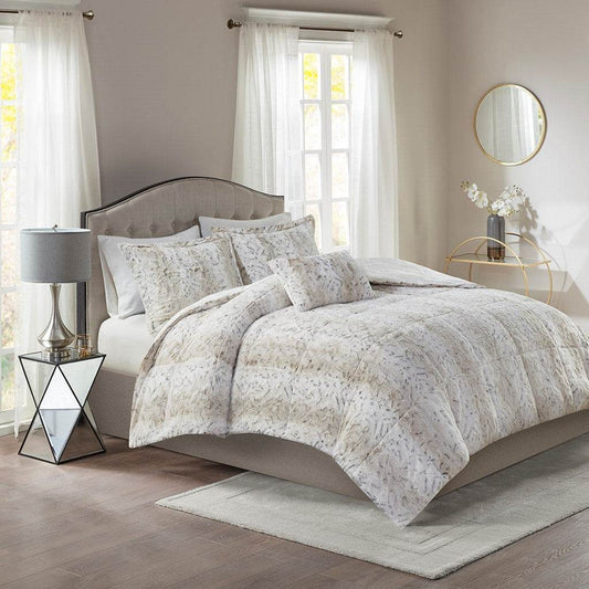 MLNshops Luxury king faux fur comforter set - Plush - MLNshops