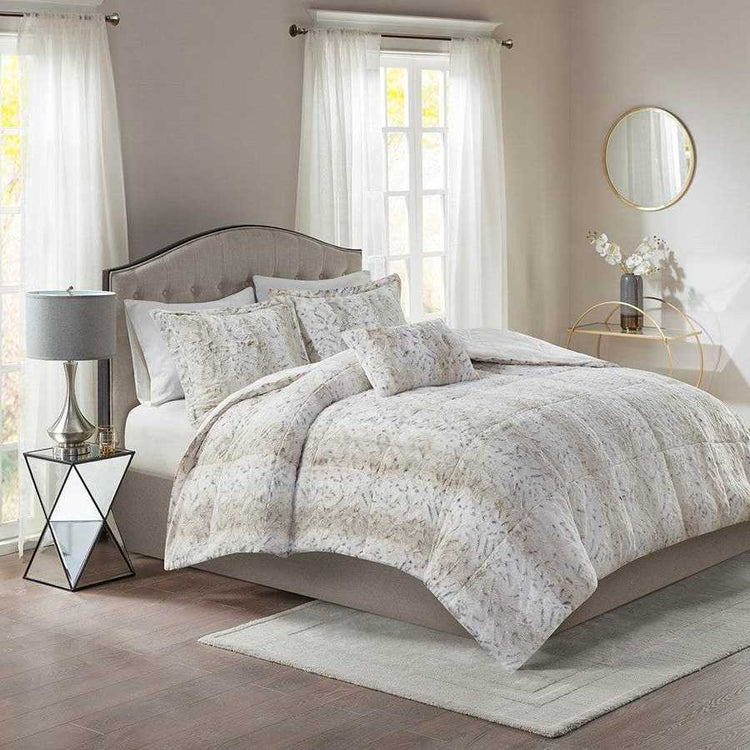 MLNshops Luxury king faux fur comforter set - Plush Default