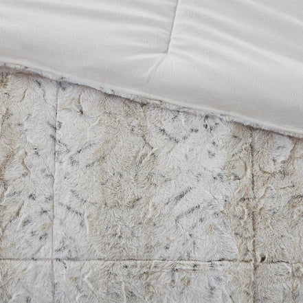 MLNshops Luxury king faux fur comforter set - Plush