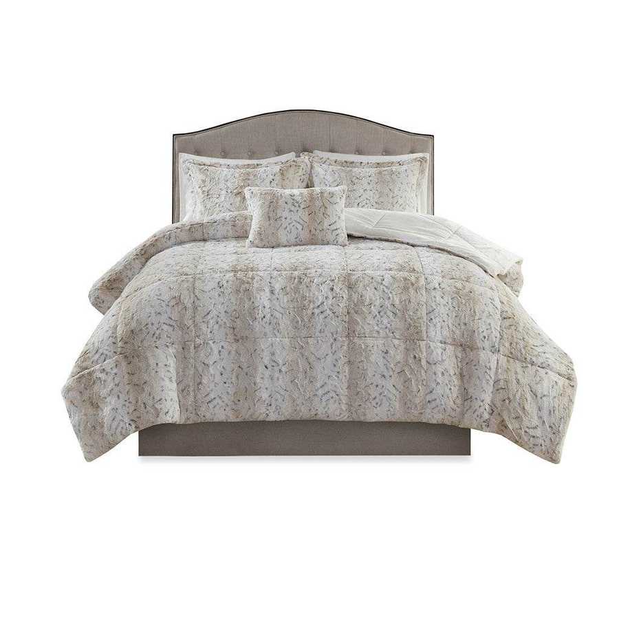 MLNshops Luxury king faux fur comforter set - Plush