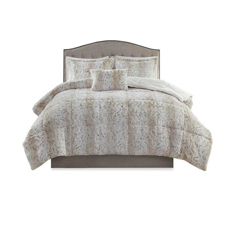 MLNshops Luxury king faux fur comforter set - Plush