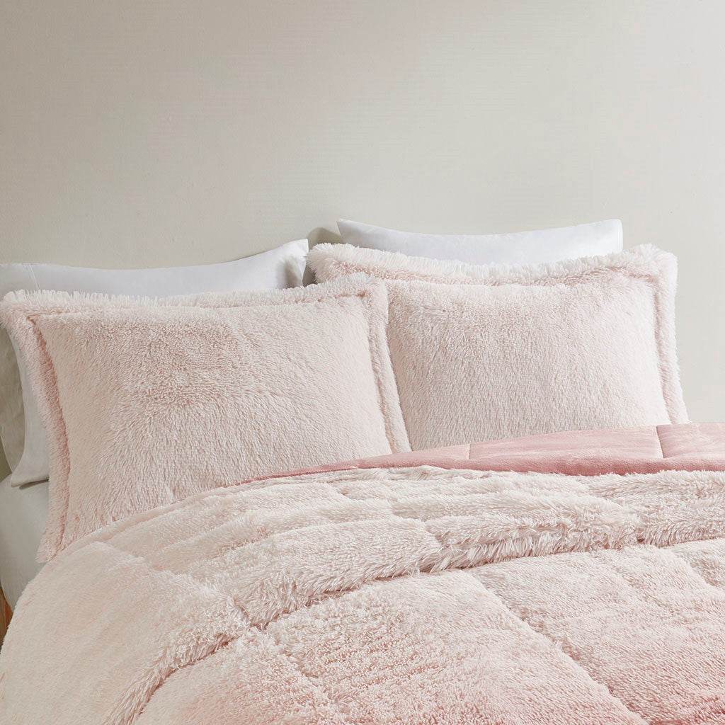 MLNshops ombre shaggy fur comforter set - Ultra-Soft