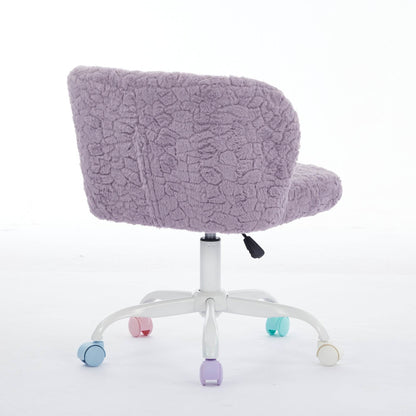 MLNshops violet faux fur office chair - Plush Swivel