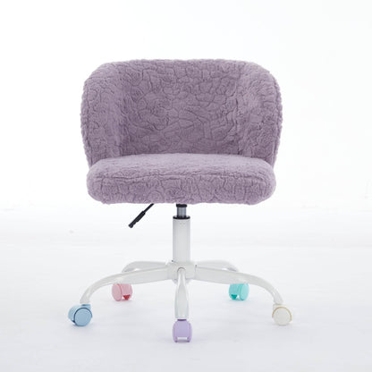 MLNshops violet faux fur office chair - Plush Swivel