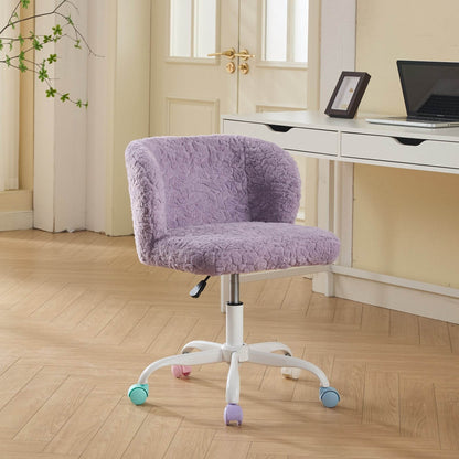 MLNshops violet faux fur office chair - Plush Swivel Default