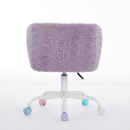 MLNshops violet faux fur office chair - Plush Swivel