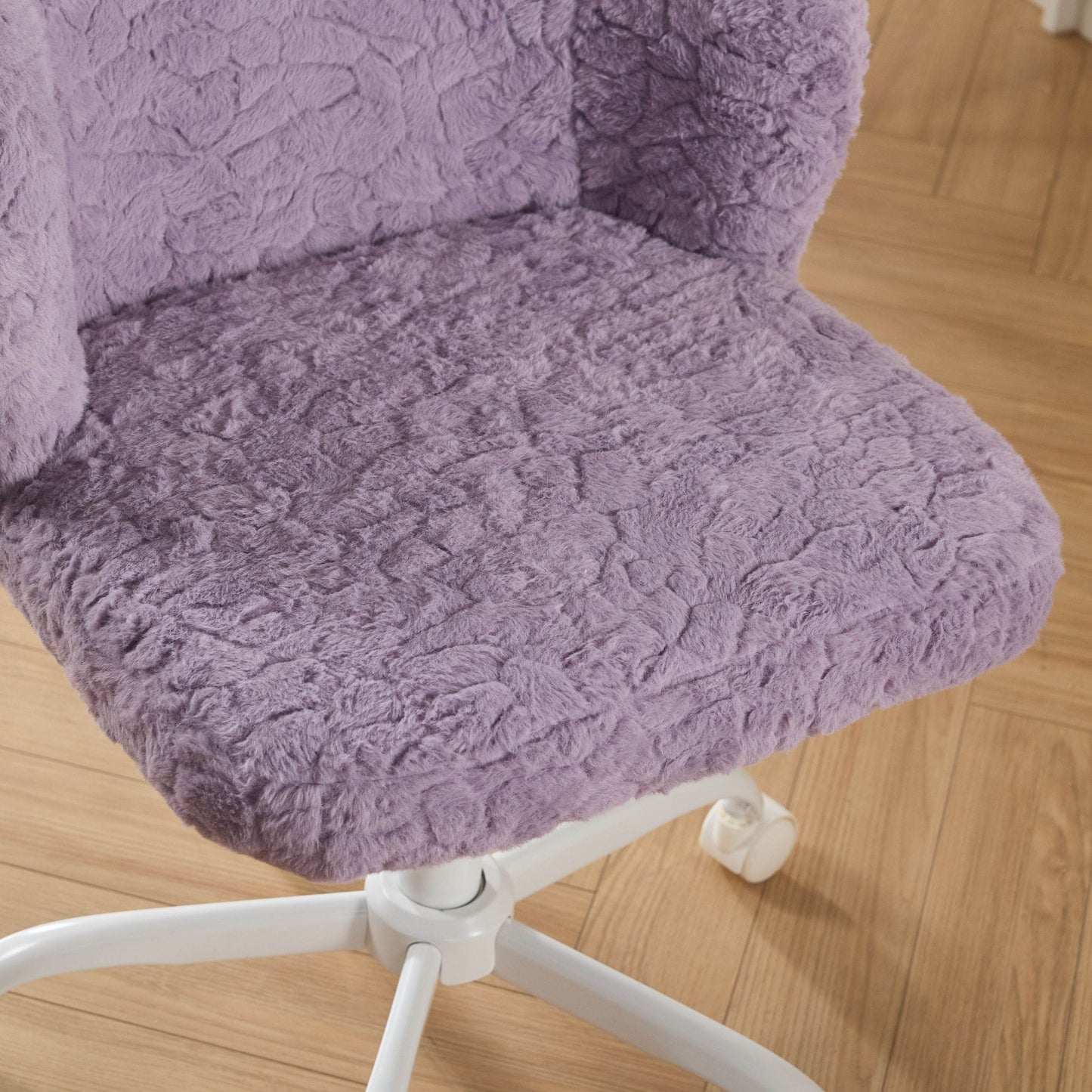 MLNshops violet faux fur office chair - Plush Swivel