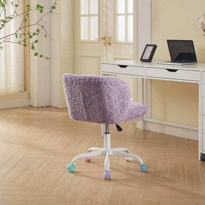 MLNshops violet faux fur office chair - Plush Swivel