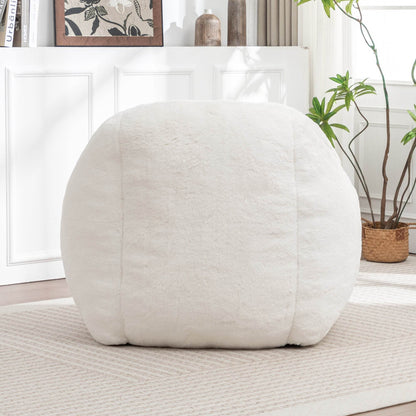 MLNshops Plush Faux Fur white bean bag chair - Cozy