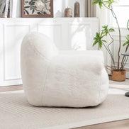 MLNshops Plush Faux Fur white bean bag chair - Cozy