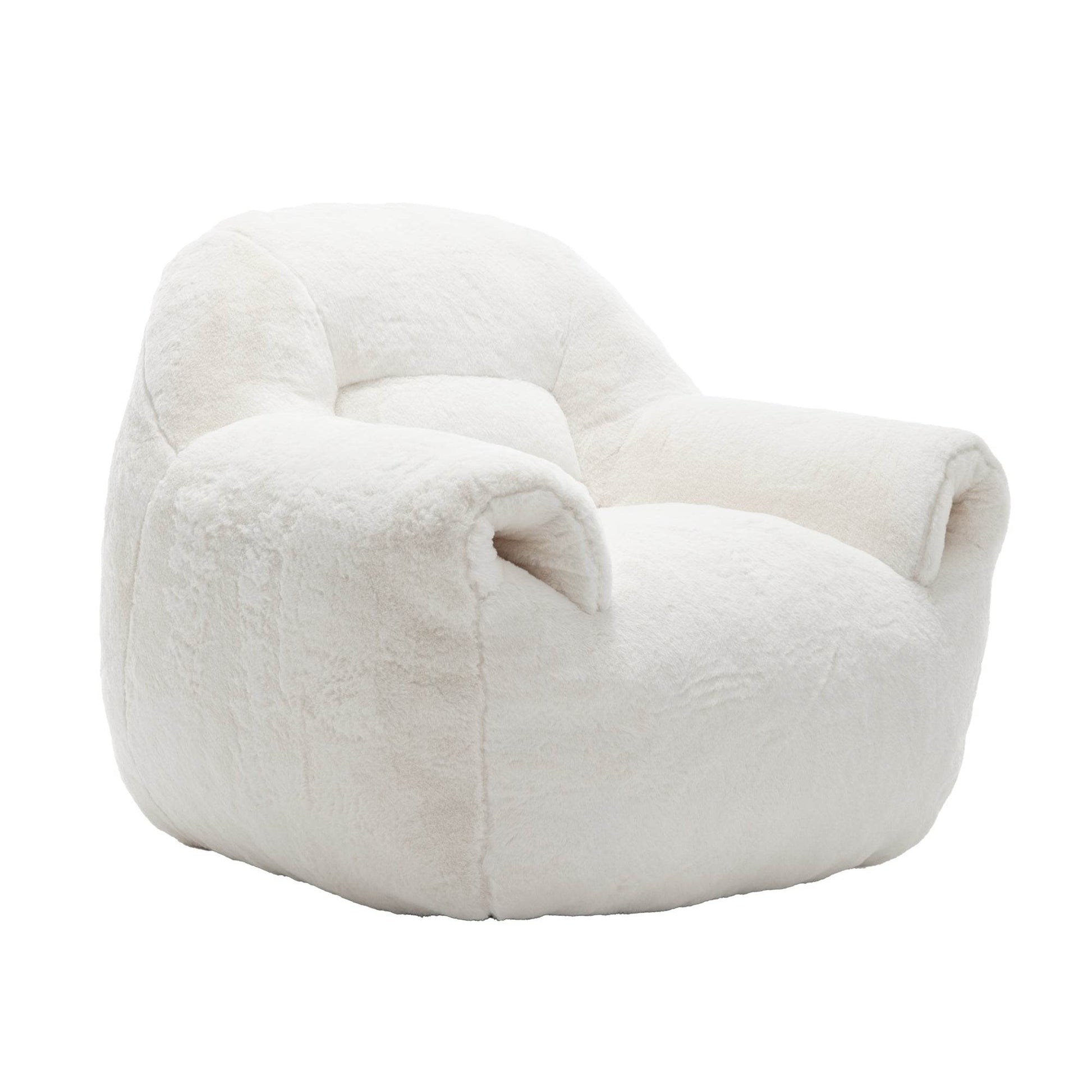 MLNshops Plush Faux Fur white bean bag chair - Cozy