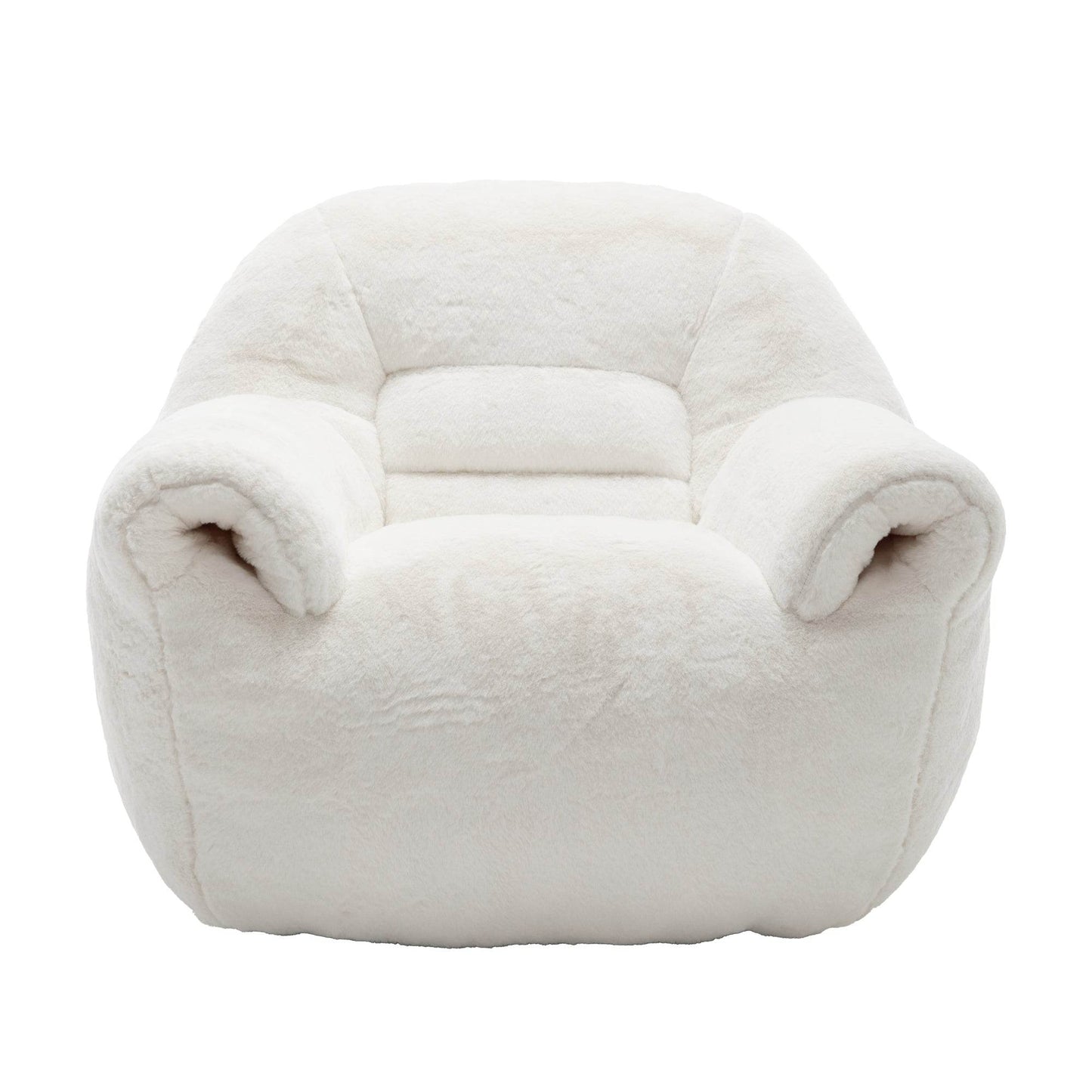 MLNshops Plush Faux Fur white bean bag chair - Cozy