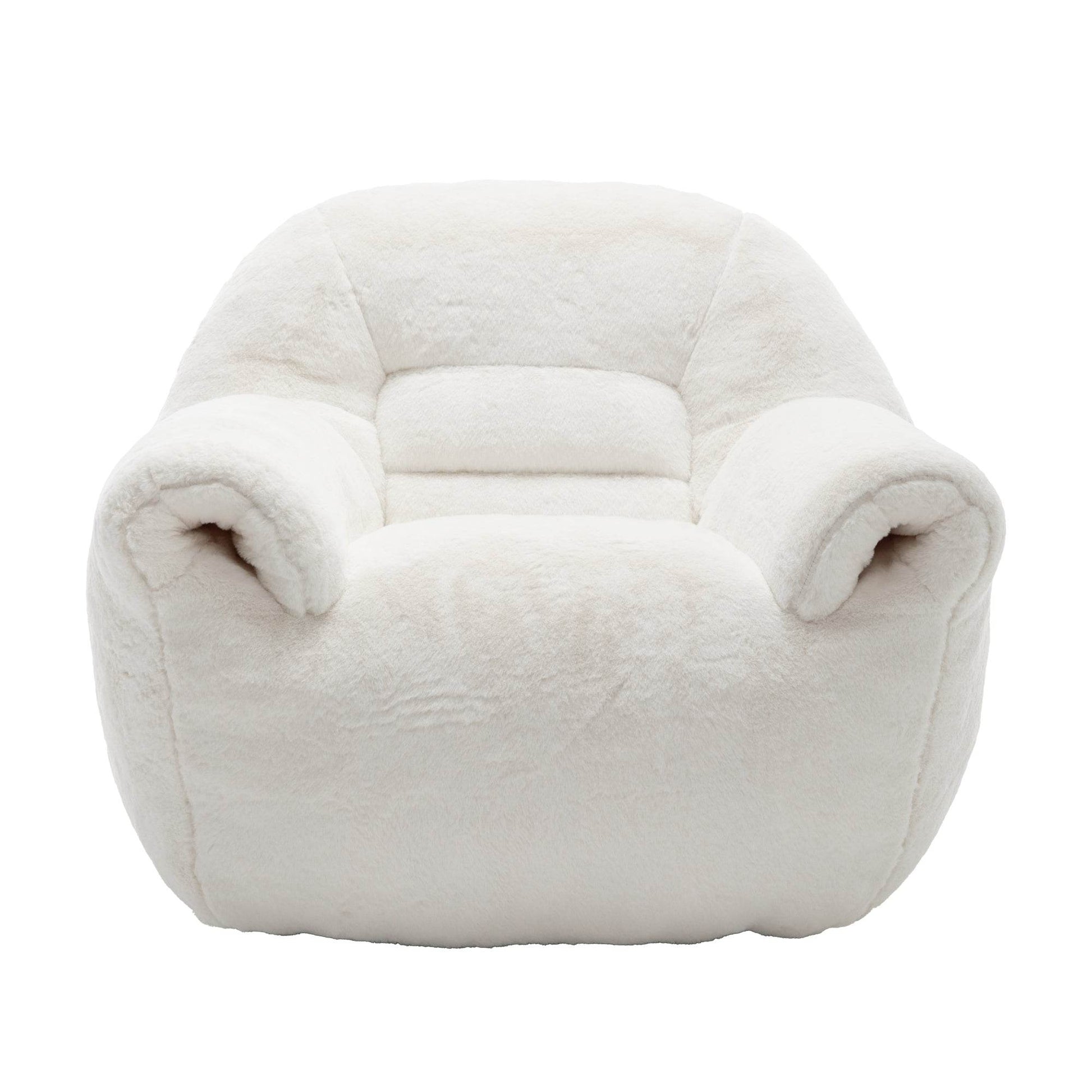 MLNshops Plush Faux Fur white bean bag chair - Cozy