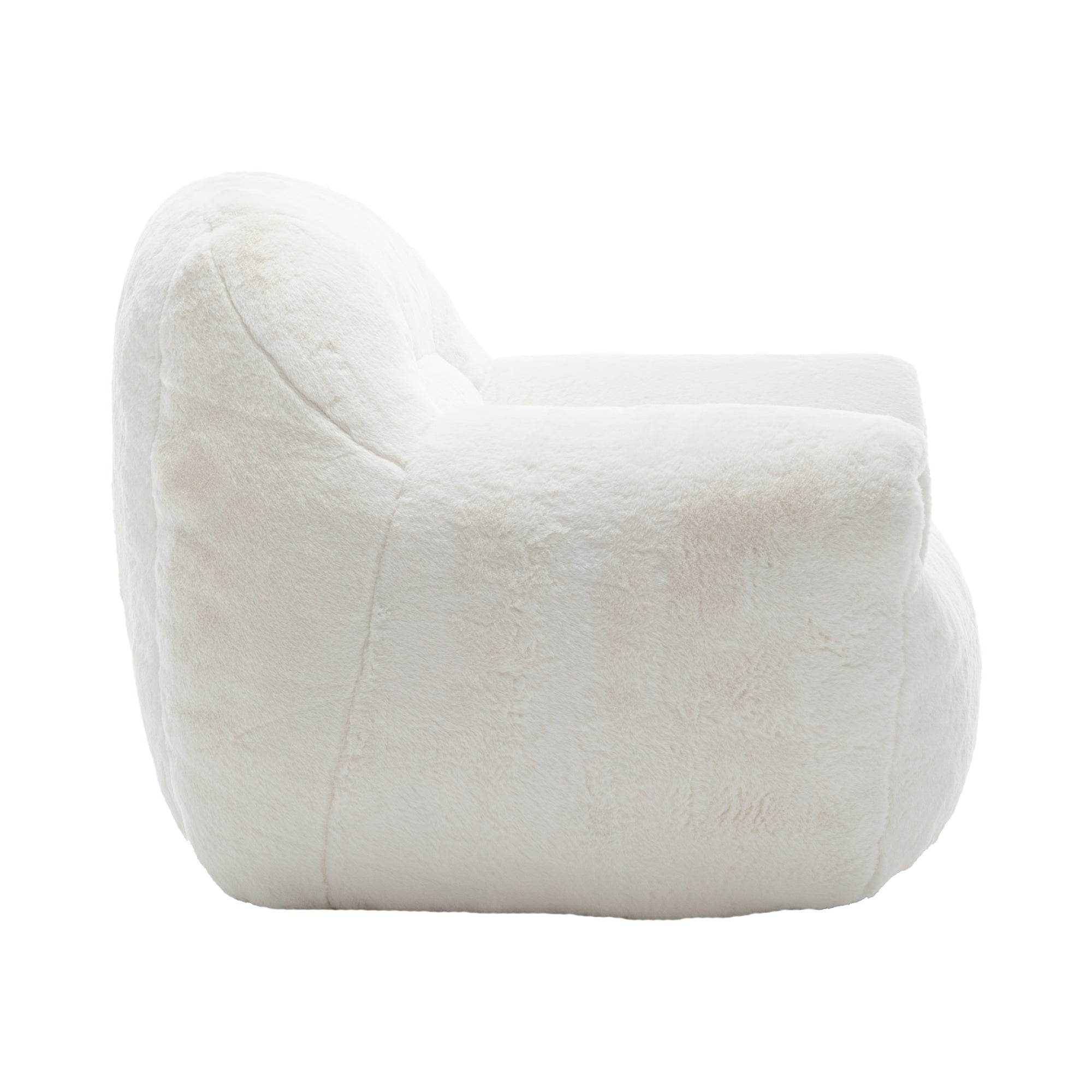 MLNshops Plush Faux Fur white bean bag chair - Cozy