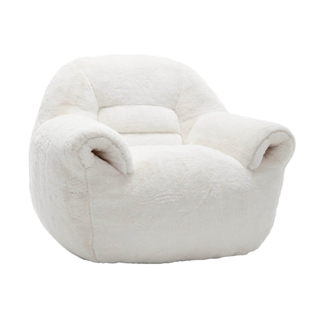 MLNshops Plush Faux Fur white bean bag chair - Cozy