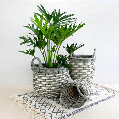 MLNshops 3-Piece woven basket set for laundry and storage