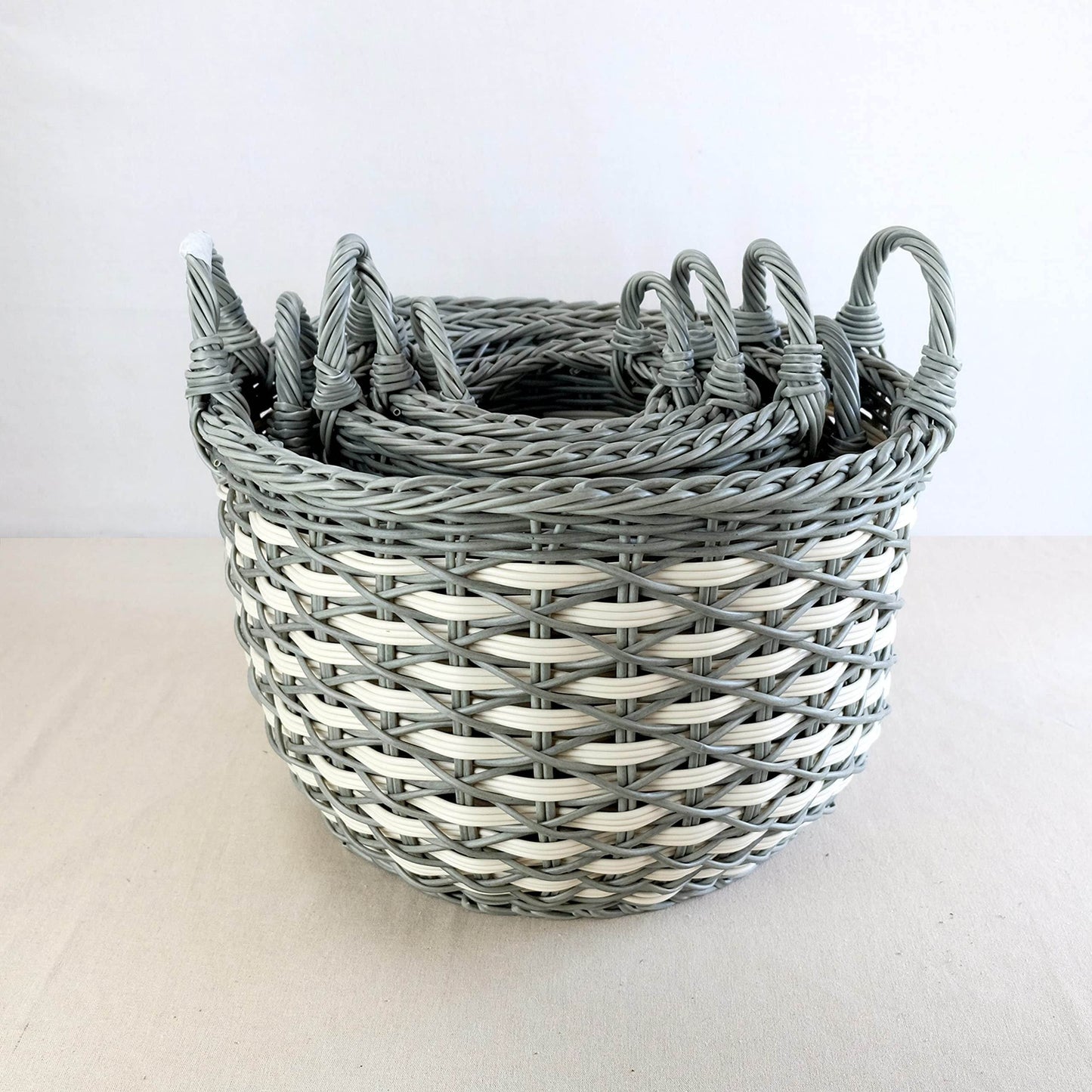 MLNshops 3-Piece woven basket set for laundry and storage