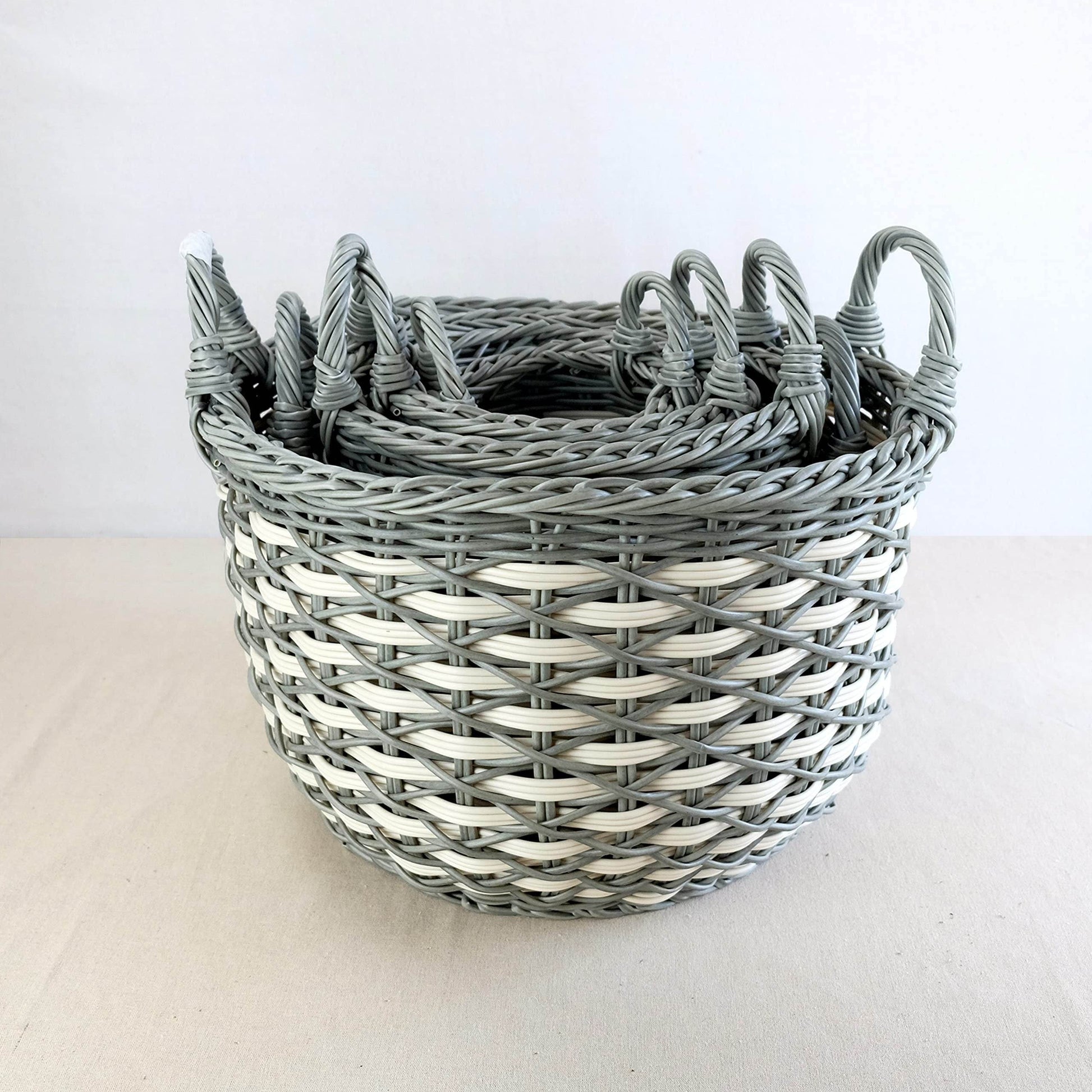 MLNshops 3-Piece woven basket set for laundry and storage