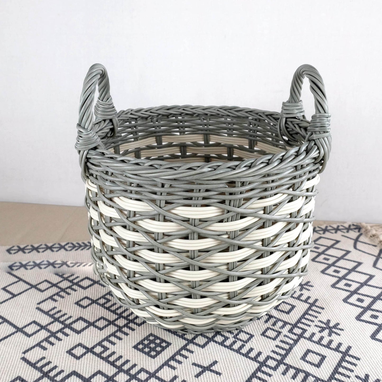 MLNshops 3-Piece woven basket set for laundry and storage