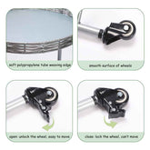 MLNshops round coffee table with wheels, 2-Tier Metal