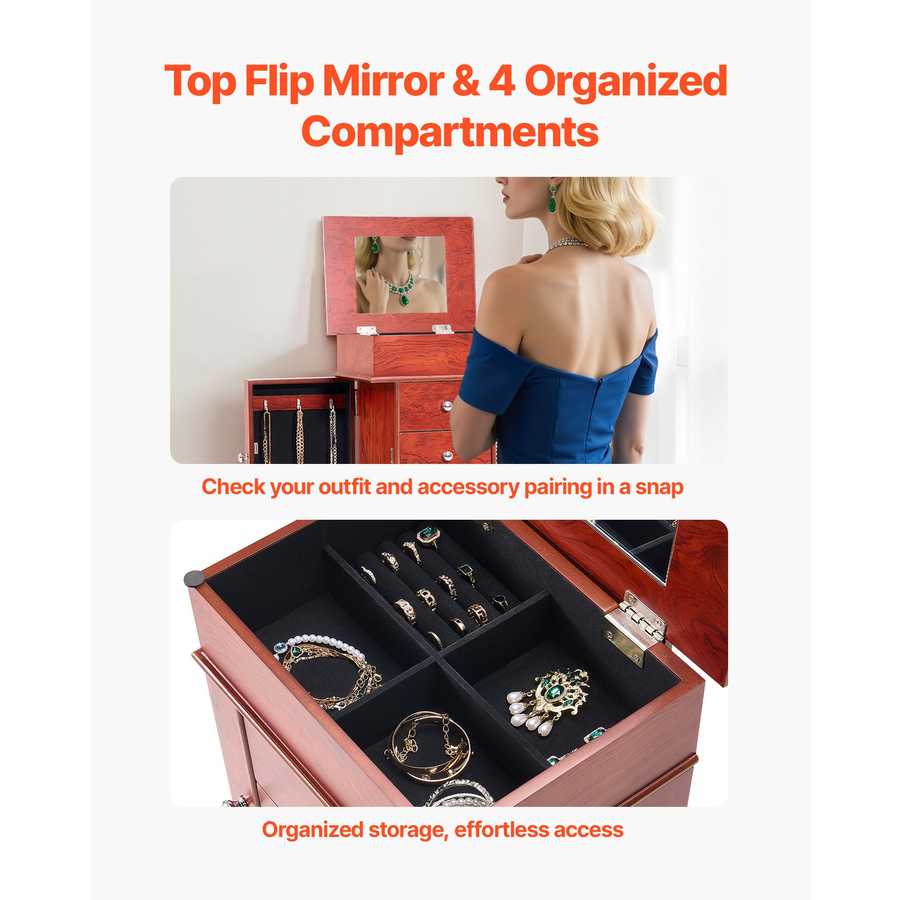 Jewelry Storage Cabinet Armoire | Multi-compartment, large capacity
