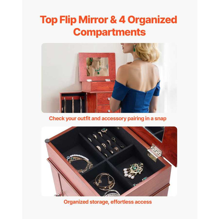 Jewelry Storage Cabinet Armoire | Multi-compartment, large capacity