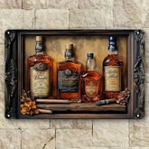 Whiskey Cigar Square Metal Art for Home & Garden decor