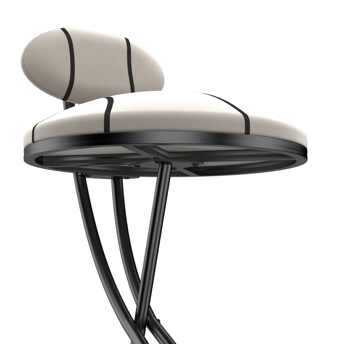 Upholstered Bar Stools Set of 2 Striped Counter Height Barstools Modern Velvet Dining Chairs for Kitchen Island, Living Room (Black & Stripe)