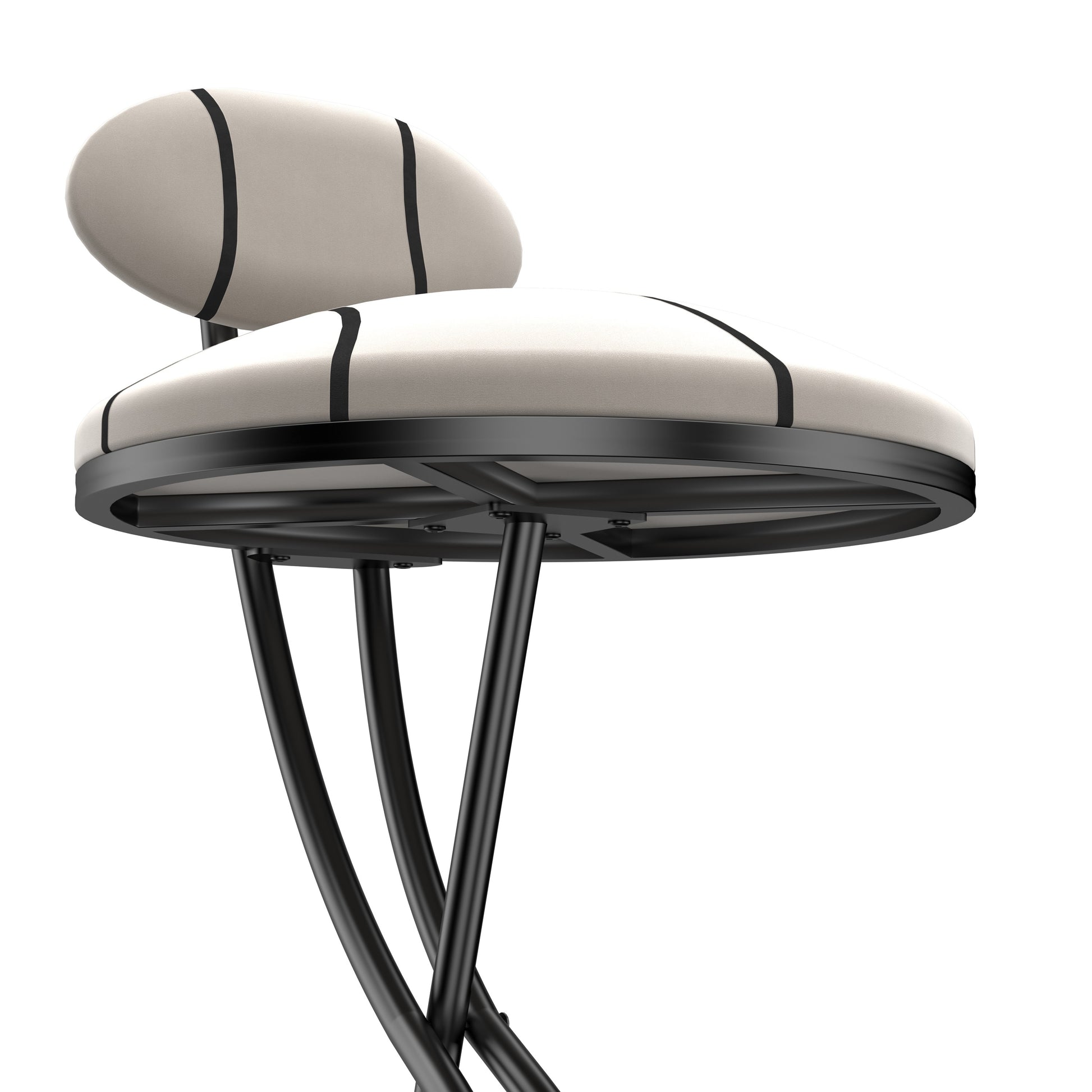 Upholstered Bar Stools Set of 2 Striped Counter Height Barstools Modern Velvet Dining Chairs for Kitchen Island, Living Room (Black & Stripe)