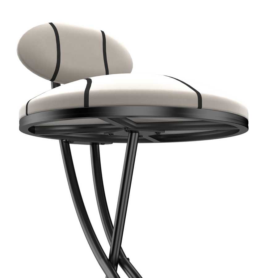 Upholstered Bar Stools Set of 2 Striped Counter Height Barstools Modern Velvet Dining Chairs for Kitchen Island, Living Room (Black & Stripe)