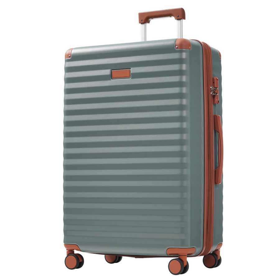 Luggage Sets 5 Piece with Front Opening , Hardside Expandable Carry on Suitcase with Spinner Wheels TSA Lock USB Port Cup Holder Duffel Bag and Toiletry Bag
