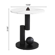Round end table dimensions from Nesting Coffee Table Set - 19.68'' wide, 21.65'' high, supports 50 lbs, perfect for stylish accent use.
