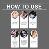 A dark gray instructional graphic titled &